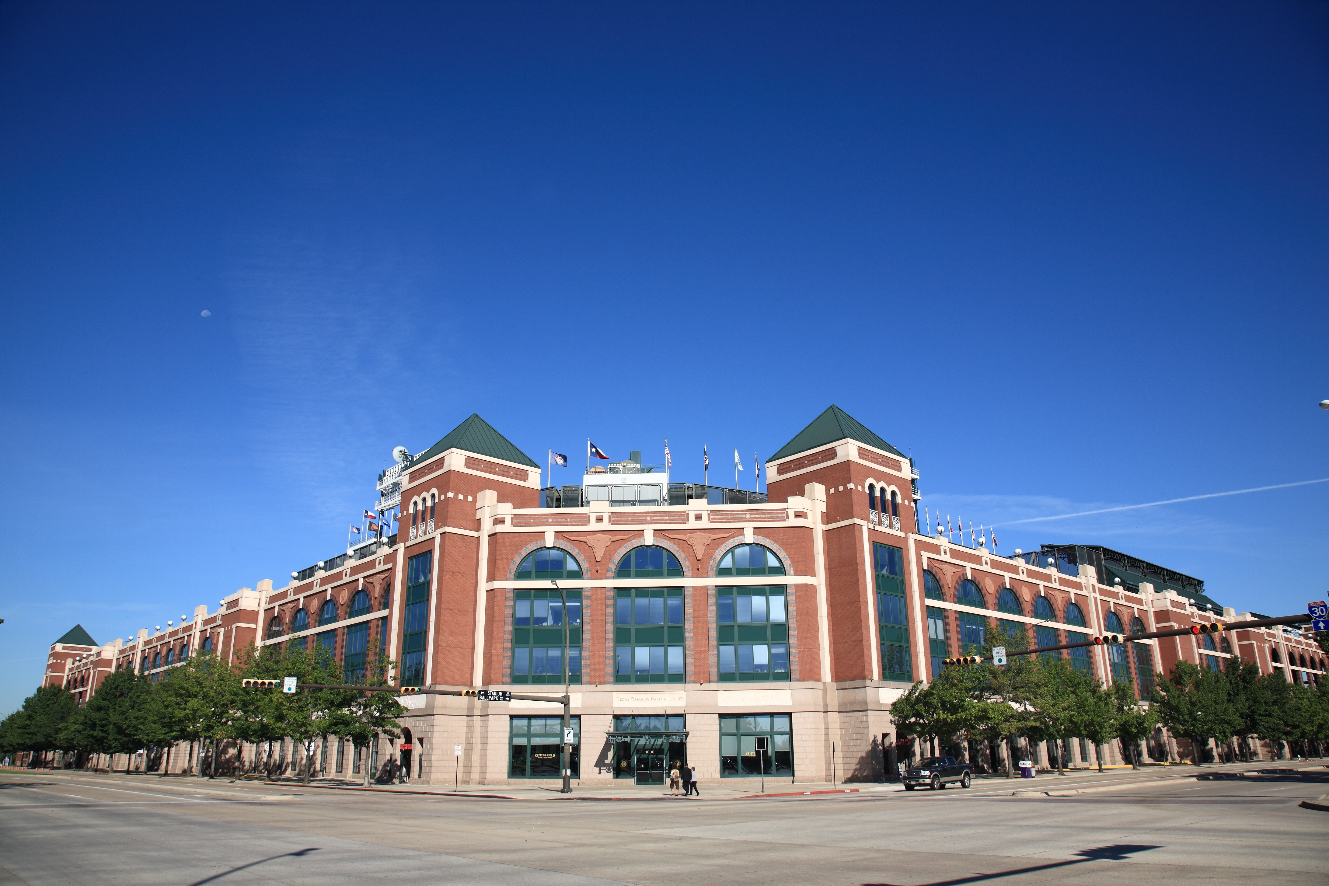 Arlington, Texas - September 28, 2010: Texas Rangers Ballpark In Arlington, home of the playoff bound Rangers, is a baseball only facility which opened in 1994.